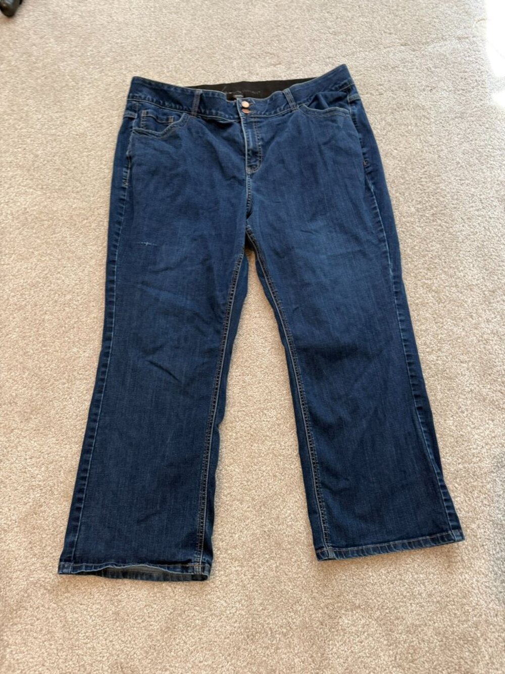 Lane Bryant Straight Leg Jeans 22 Short Dark Wash Stretch Plus Size - Picture 6 of 11